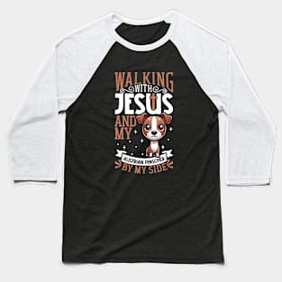 Jesus and dog - Austrian Pinscher Baseball T-Shirt